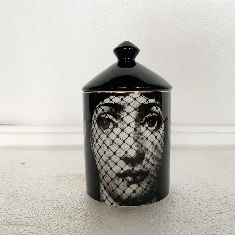 Face Candle Mug Holder Can Cotton Swab Storage - Bellarte Enchanté Face Candle Mug Holder Can Cotton Swab Storage